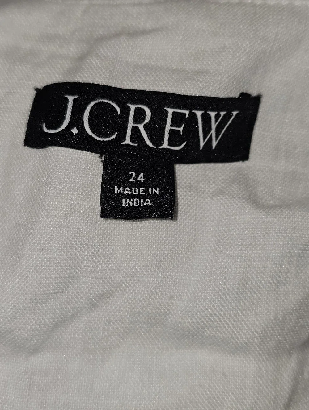 J. Crew White Linen Square-Neck Button Front Tank Size 24